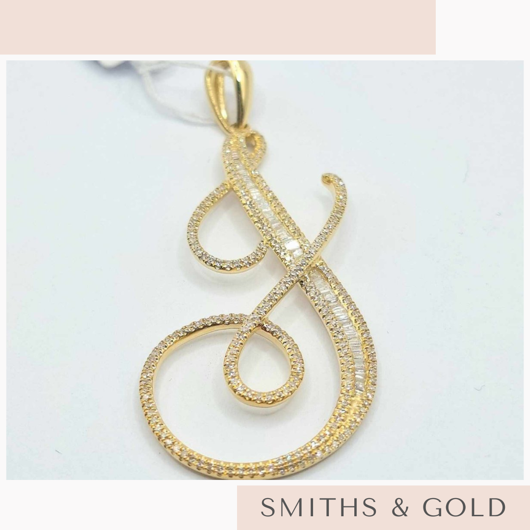J Diamond Pendant Big