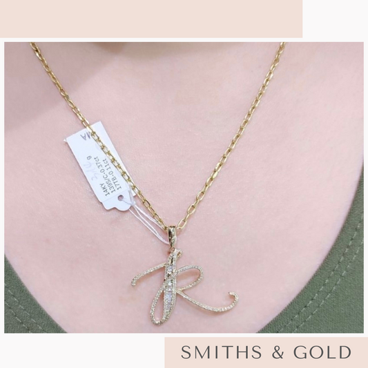 R Diamond Pendant Small