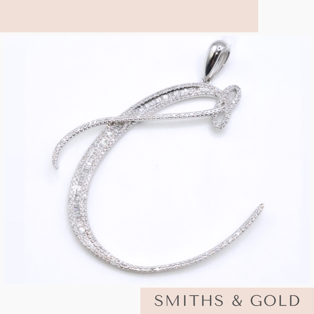 C Diamond Pendant Big