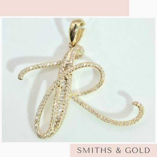 R Diamond Pendant Small