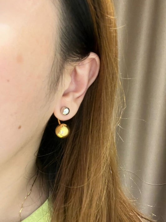 Two-Tone Orb Earrings