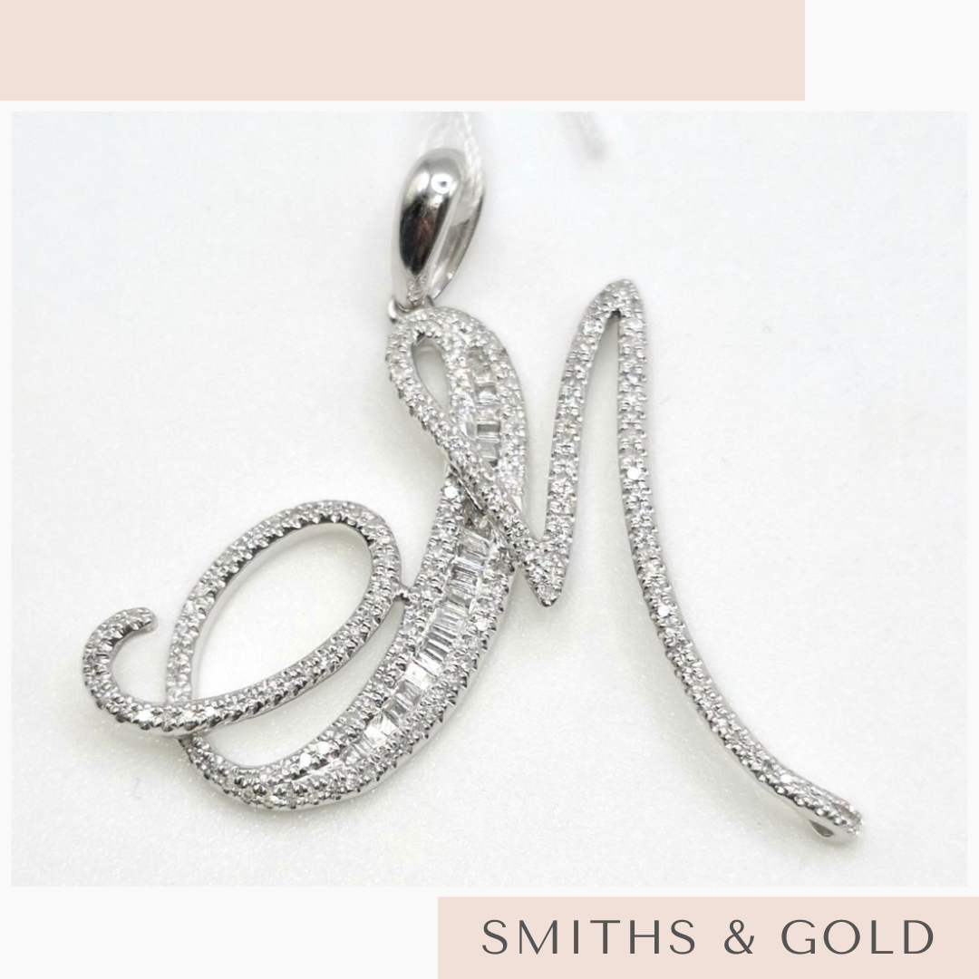 M Diamond Pendant Small