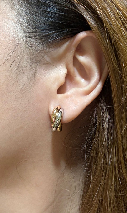 Two-Tone Hoop Earrings