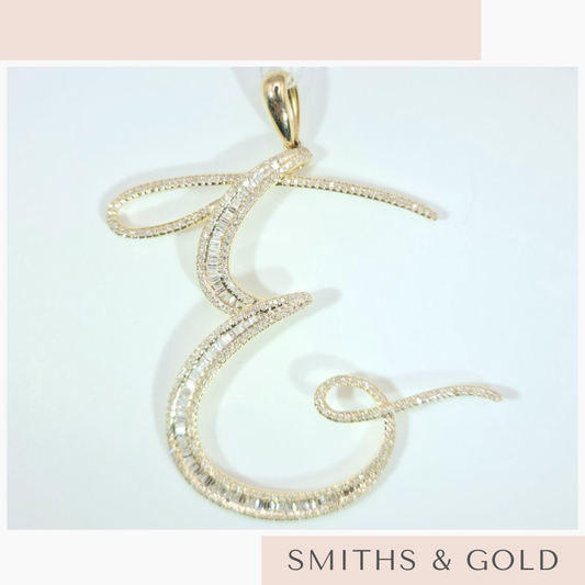 E Diamond Pendant Big