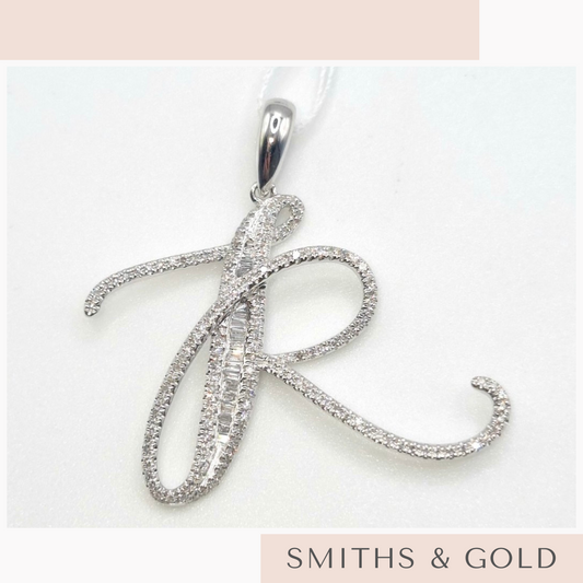 R Diamond Pendant Small