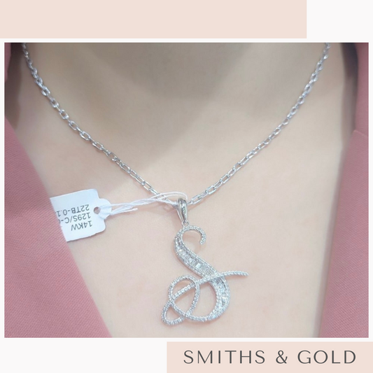 S Diamond Pendant Small