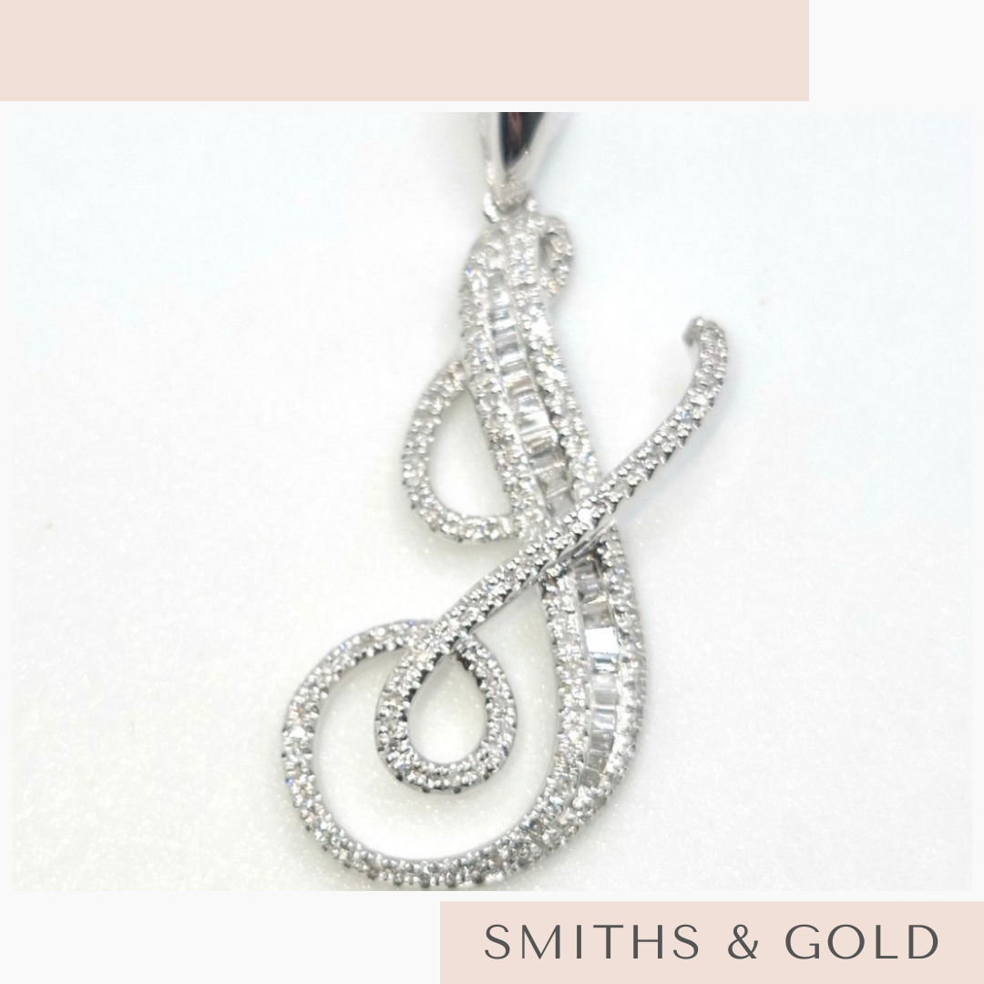 J Diamond Pendant Small