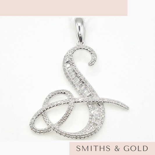 S Diamond Pendant Small